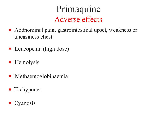 Primaquine adverse effects