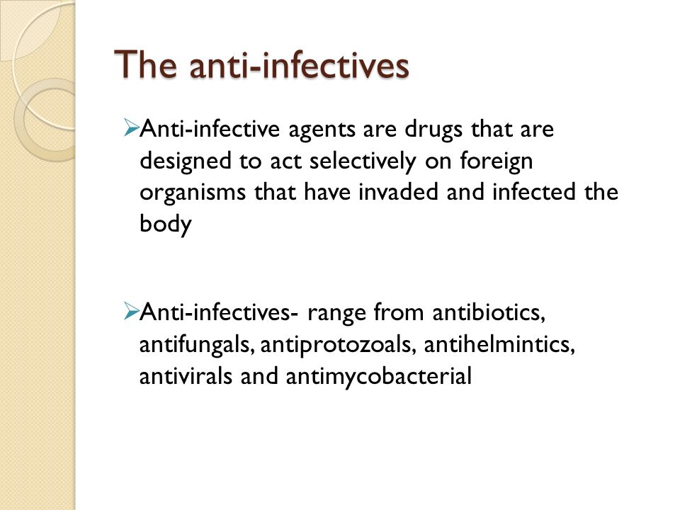Anti-Infective Agent Dosing 
