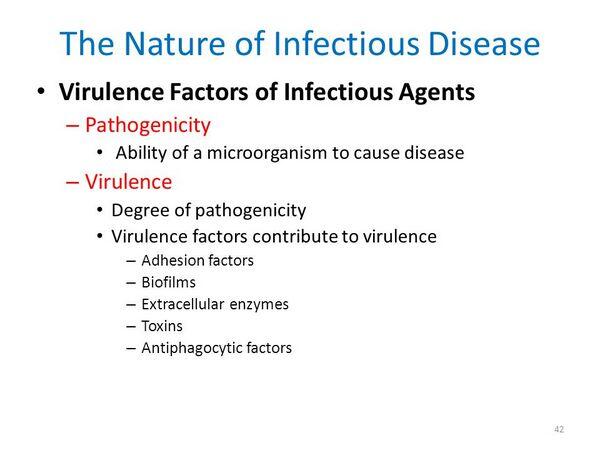 Epidemiologic and virulence factors in infectious diseases